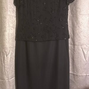 Talbots Black Embellished Midi Dress